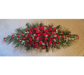 Red rose & Carnation Casket Spray
