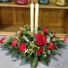 Luxury Christmas Table Arrangement with Candles